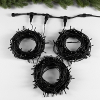 Гирлянда «Клип-лайт» 3 нити по 20 м, IP44, УМС, тёмная нить, 399 LED, свечение белое, мерцание всех светодиодов, 24 В Гирлянда «Клип-лайт» 3 нити по 20 м, IP44, УМС, тёмная нить, 399 LED, свечение белое, мерцание всех светодиодов, 24 В