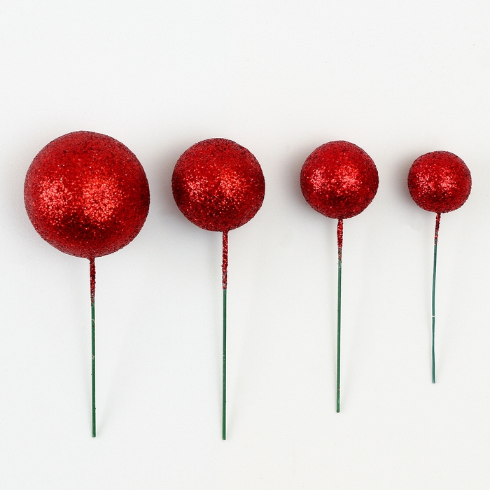 Набор топперов «Бусины», набор 20 шт., цвет красный Набор топперов «Бусины», набор 20 шт., цвет красный