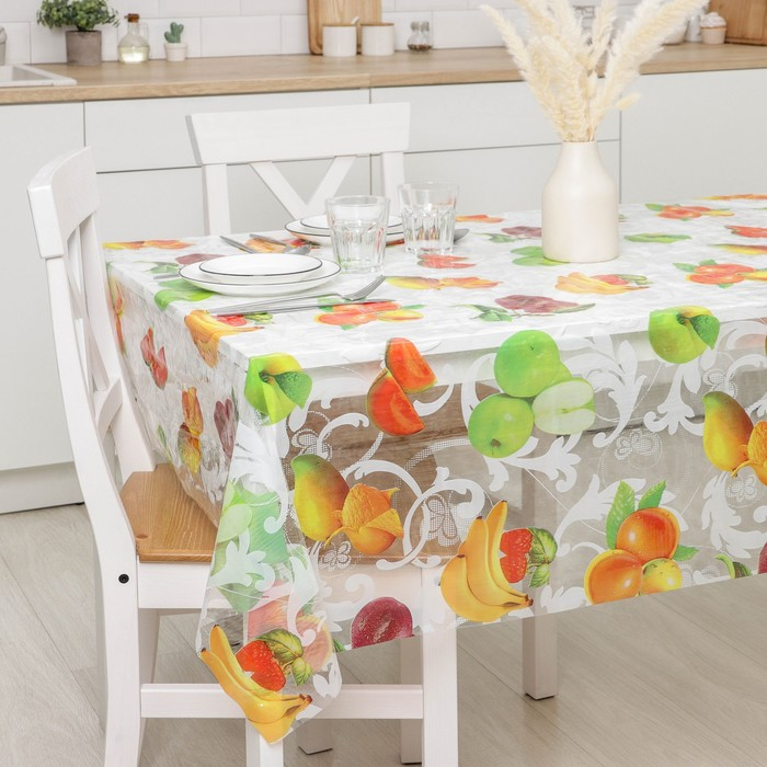 Клеёнка на стол Доляна &laquo;Сочность&raquo;, ширина 137 см, рулон 30 метров, толщина 0,07 мм