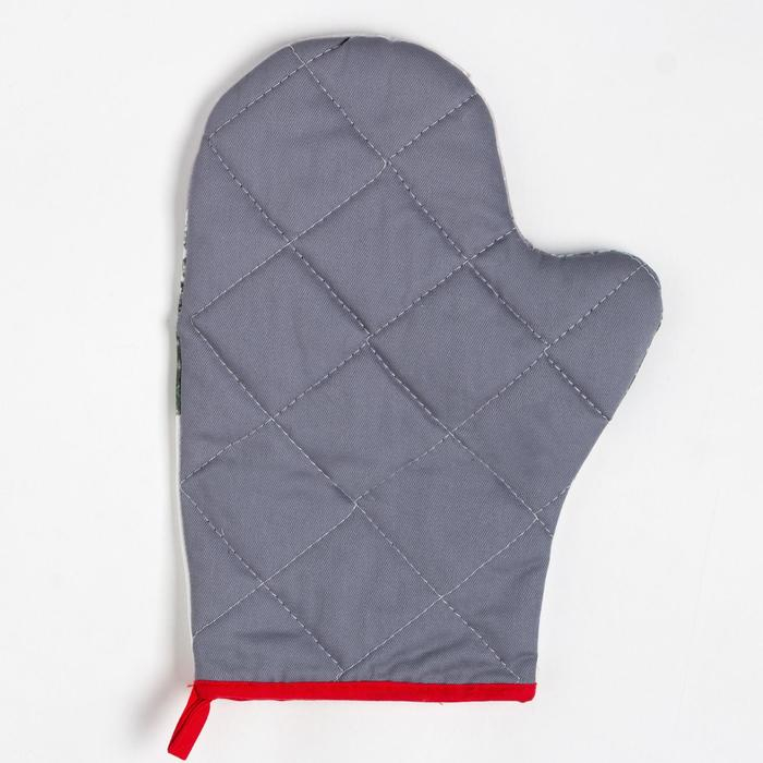 Набор кухонный &laquo;Желаю счастья&raquo; варежка-прихватка 20х28см, прихватка 19х19см, 100% хлопок