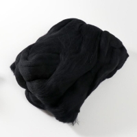 Шерсть для валяния 100% полутонкая шерсть 100гр (02 черный) Шерсть для валяния 100% полутонкая шерсть 100гр (02 черный)