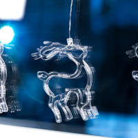 Гирлянда «Бахрома» 2.4 × 0.9 м с насадками «Олень», IP20, прозрачная нить, 138 LED, свечение белое, 8 режимов, 220 В Гирлянда «Бахрома» 2.4 × 0.9 м с насадками «Олень», IP20, прозрачная нить, 138 LED, свечение белое, 8 режимов, 220 В