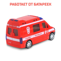 Машина &laquo;Пожарная служба&raquo;, русская озвучка, световые и звуковые эффекты, работает от батареек