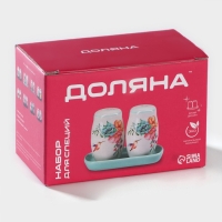 Набор для специй Доляна &laquo;Розы&raquo;, 2 предмета: солонка, перечница, 130 мл