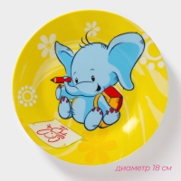 Набор детской посуды из керамики Доляна «Слонёнок», 3 предмета: кружка 230 мл, миска 400 мл, тарелка d=18 см Набор детской посуды из керамики Доляна «Слонёнок», 3 предмета: кружка 230 мл, миска 400 мл, тарелка d=18 см