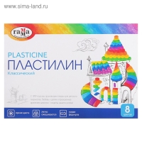 Пластилин 8 цветов 160 г, "Классический", со стеком Пластилин 8 цветов 160 г, "Классический", со стеком