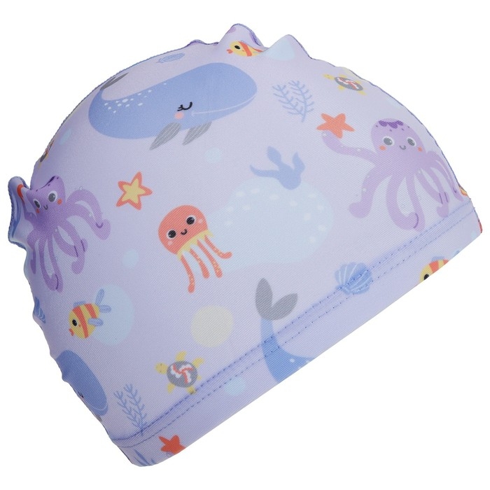 Шапочка для плавания детская &laquo;На волне&raquo; &laquo;Подводный мир&raquo;, тканевая, обхват 46-52 см