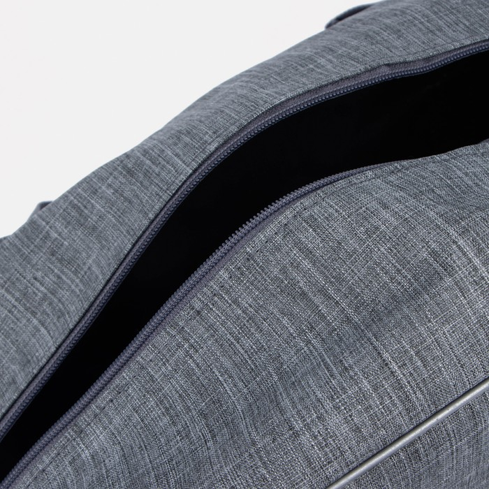 Сумка дорожная на молнии, наружный карман, держатель для чемодана, цвет серый Сумка дорожная на молнии, наружный карман, держатель для чемодана, цвет серый