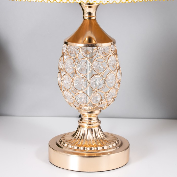 Лампа настольная "Авантюризм" 1x60Вт E27 золото низ подсветка 29х29х43 см RISALUX