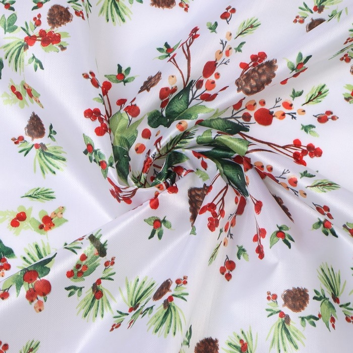 Скатерть Доляна "Хвойный узор" 145*260 см, 100% п/э