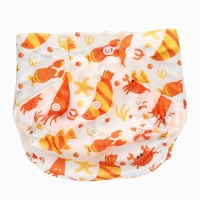Набор многоразовых подгузников &laquo;Крабик&raquo;, 3-8 кг, цвет белый, оранжевый, 2 шт., Крошка Я
