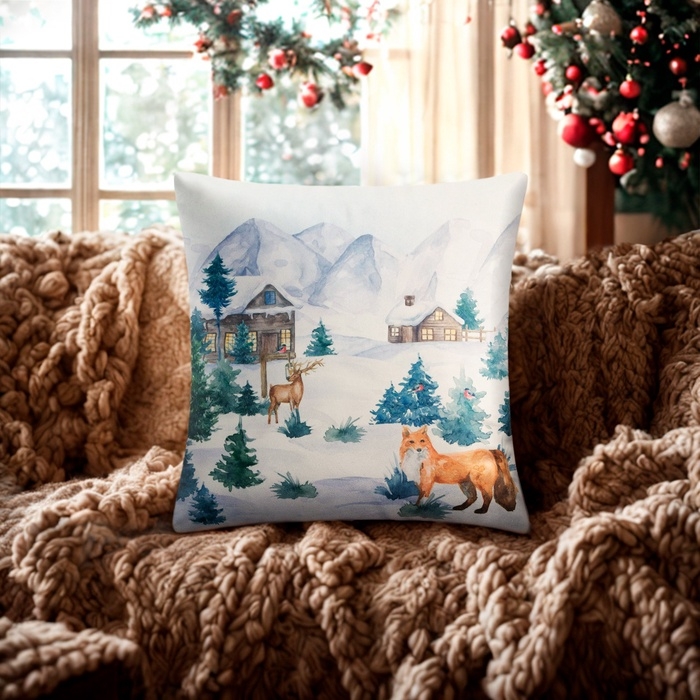 Чехол на подушку Этель Чехол на подушку Этель "Зима", 40*40 см, 100 п/э, велюр