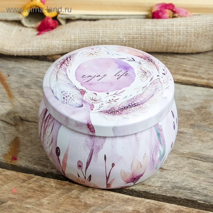 Шкатулка металл круг Шкатулка металл круг "Пёрышки" 5х7х7 см