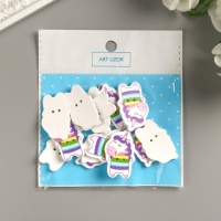 Набор пуговиц для творчества дерево "Единорожка в свитере" набор 15 шт 3,4х2,1 см