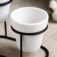 Набор кашпо "Дуэт" белое, на подставке, 12,5х11см Набор кашпо "Дуэт" белое, на подставке, 12,5х11см