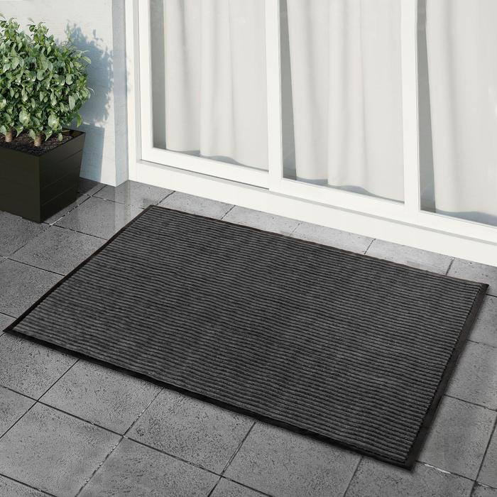 Коврик придверный влаговпитывающий, ребристый, &laquo;Стандарт&raquo;, 120&times;180 см, цвет серый