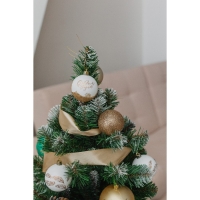 Шары ёлочные новогодние «С Новым годом!», на Новый год, пластик, d=6, 6 шт., цвет белое золото Шары ёлочные новогодние «С Новым годом!», на Новый год, пластик, d=6, 6 шт., цвет белое золото