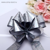 Бант-шар №5 голография, цвет серебряный Бант-шар №5 голография, цвет серебряный