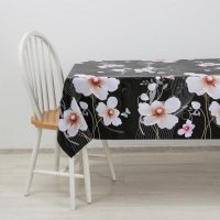 Клеёнка на стол «Мелодия цветов», на тканевой основе, ширина 137 см, рулон 20 м, толщина 0,25 мм, цвет чёрный Клеёнка на стол «Мелодия цветов», на тканевой основе, ширина 137 см, рулон 20 м, толщина 0,25 мм, цвет чёрный