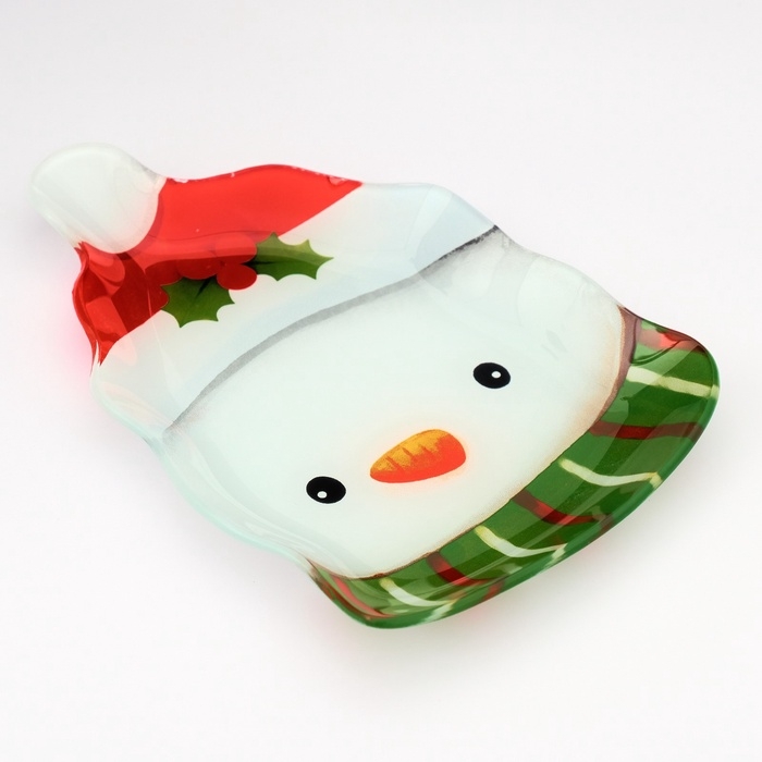 Тарелка Тарелка "Снеговик", 13,8 х 20,5 см