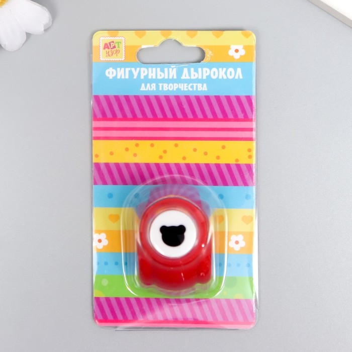 Дырокол фигурный "Голова мишки" d=0,8 см МИКС 3х2,5х2,5 см