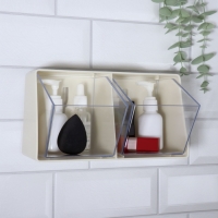 Органайзер для хранения, подвесной, 2 секции, 22,5 × 13,5 × 12 см, цвет молочный/прозрачный Органайзер для хранения, подвесной, 2 секции, 22,5 × 13,5 × 12 см, цвет молочный/прозрачный