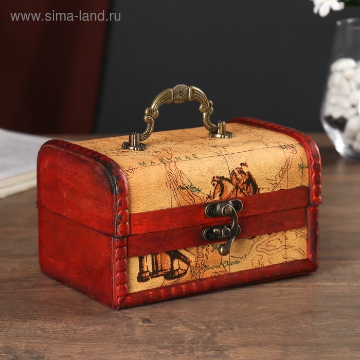 Шкатулка дерево сундучок Шкатулка дерево сундучок "Карта странника" 10,5х15х9 см