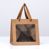 Пакет крафт с квадратным дном и окном 20 Х 20 Х 20 см Крафт, 1шт Пакет крафт с квадратным дном и окном 20 Х 20 Х 20 см Крафт, 1шт