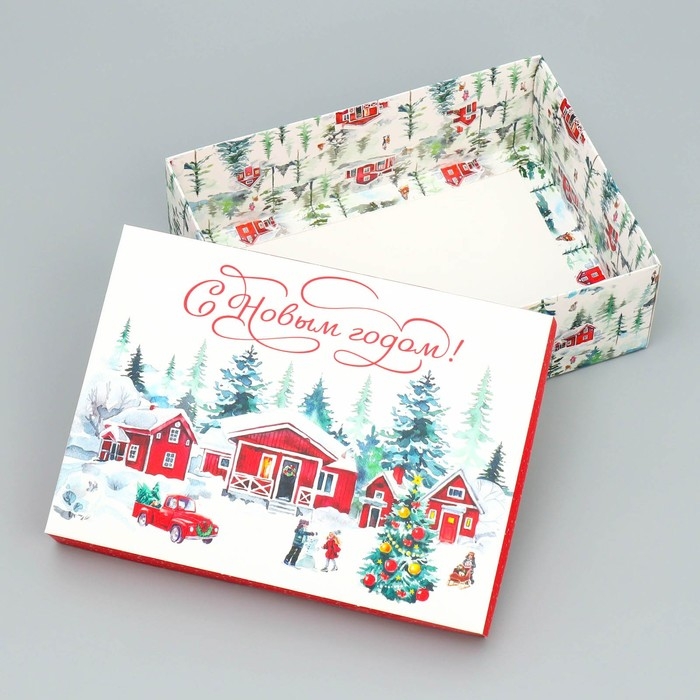 Коробка подарочная новогодняя складная &laquo;С Новым годом!&raquo;, 21 х 15 х 7 см, Новый год