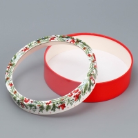 Коробка для макарун тубус с окном «Новогодняя ботаника», 20 х 20 х 5 см, Новый год Коробка для макарун тубус с окном «Новогодняя ботаника», 20 х 20 х 5 см, Новый год