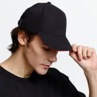 Бейсболка Long Beach, черная с красным