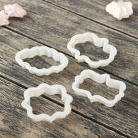 Набор форм для печенья Доляна &laquo;Рамки&raquo;, 4 шт: 9&times;7,5 / 8,7&times;6,6 / 8&times;9 / 8,5&times;6,5 см, цвет белый