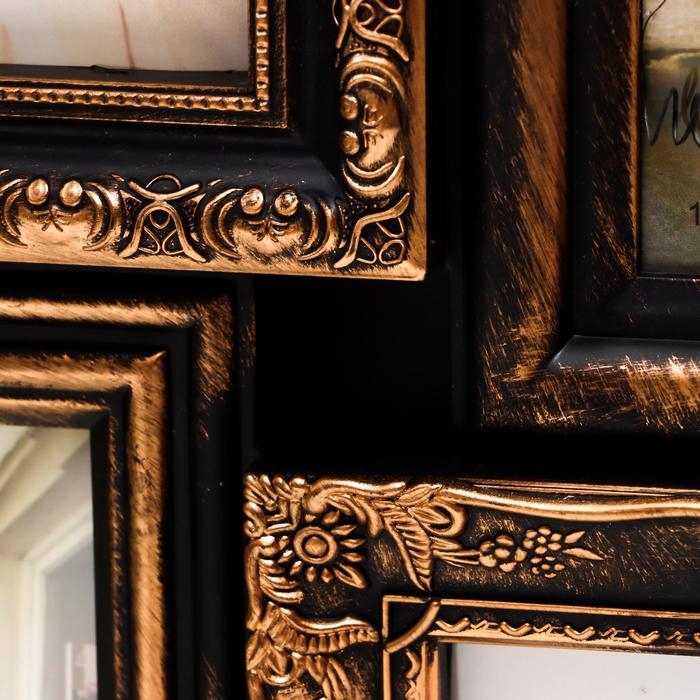 Фоторамка пластик на 8 фото 10х15 см Фоторамка пластик на 8 фото 10х15 см "Герб ажурный" под бронзу 68,5х35 см