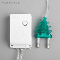 Гирлянда &laquo;Нить&raquo; 5 м с насадками &laquo;Шарики зелёные&raquo;, IP20, прозрачная нить, 30 LED, свечение зелёное, 8 режимов, 220 В