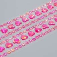 Наклейка пластик стразы "Сердечки с микробисером" МИКС 31,5х6,7 см Наклейка пластик стразы "Сердечки с микробисером" МИКС 31,5х6,7 см