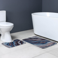 Коврики для ванной и туалета Доляна &laquo;Каменная лагуна&raquo;, 2 шт: 50&times;80 см, 50&times;40 см