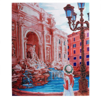 Алмазная мозаика с частичным заполнением на подрамнике &laquo;Фонтан Треви&raquo;, 50 x 60 см