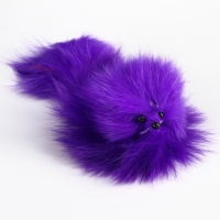 Мышь из натурального меха, до 11 см с хвостом, фиолетовая Мышь из натурального меха, до 11 см с хвостом, фиолетовая