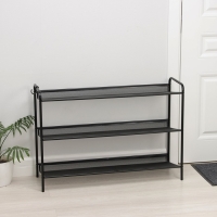 Подставка для обуви &laquo;Женева 33&raquo;, 3 яруса, 86,5&times;27&times;60 см, цвет чёрный