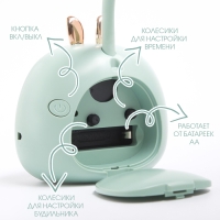 Часы - будильник с подсветкой "Зайчик" детские, циферблат 10 х 7.5 см, на батарейках АА