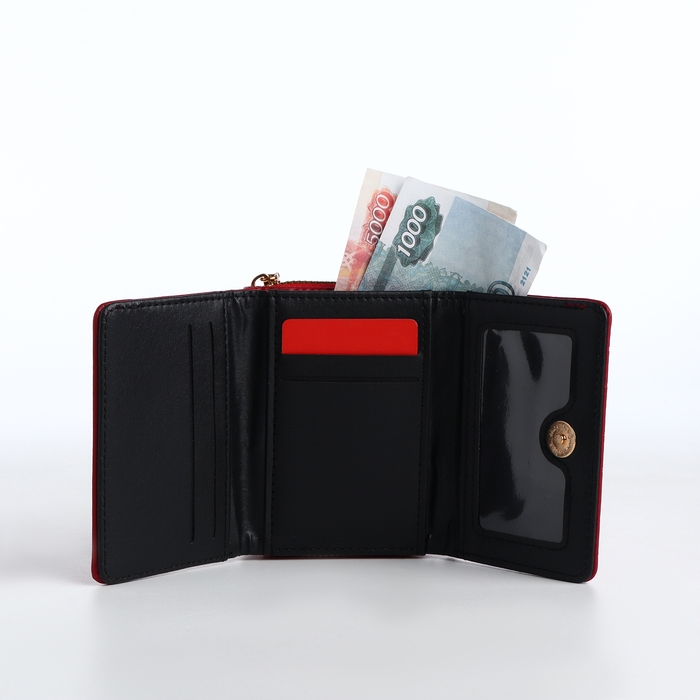 Кошелёк женский на кнопке, цвет красный Кошелёк женский на кнопке, цвет красный