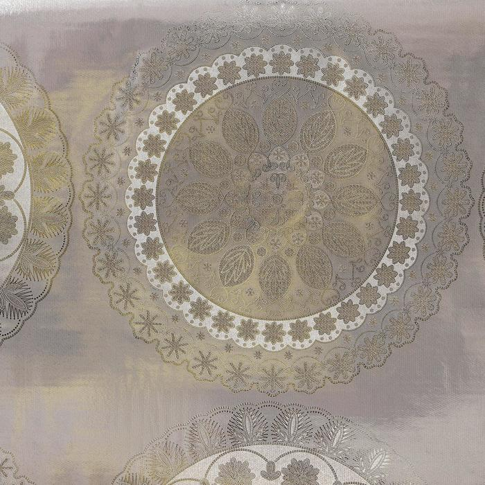 Клеёнка на стол &laquo;Солнце&raquo;, на тканевой основе, рулон 20 метров, ширина 137 см, толщина 0,22 мм, цвет золотой