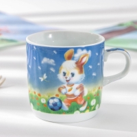 Набор детской посуды Доляна &laquo;Заяц футболист&raquo;, 3 предмета: кружка 230 мл, миска 400 мл, тарелка d=18 см