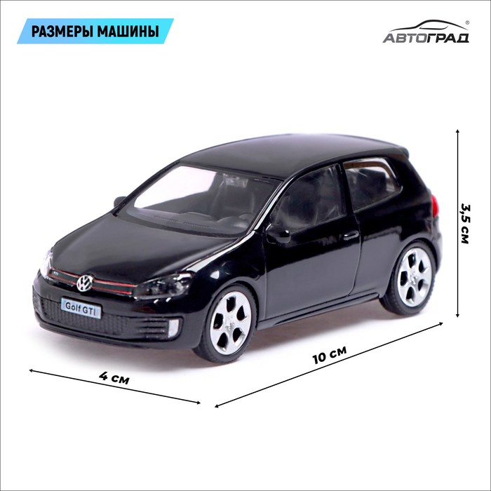 Машина металлическая VOLKSWAGEN GOLF GTI, 1:43, цвет чёрный