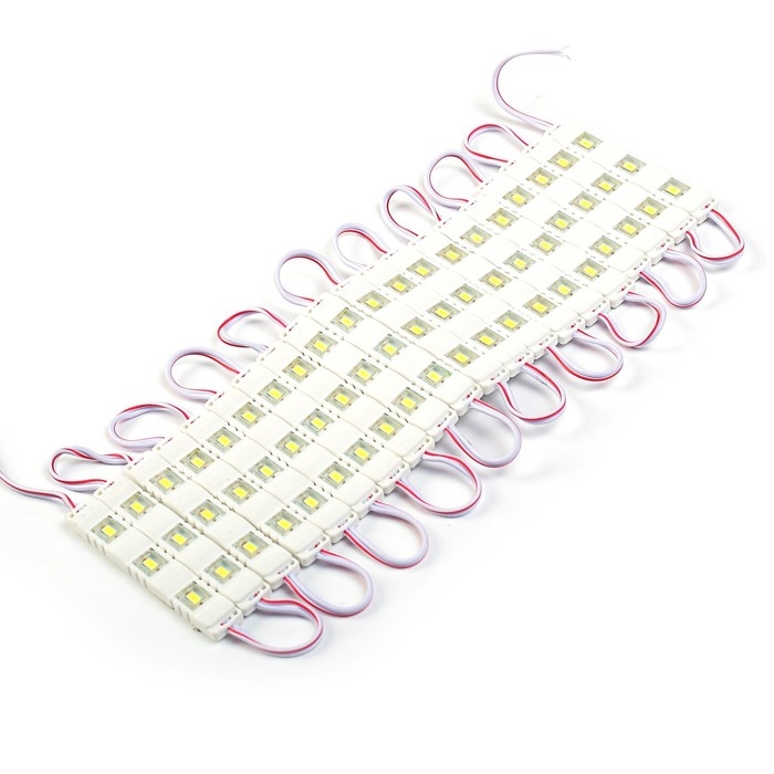 Светодиодный модуль SMD5630, 1.5 Вт, 3 LED, 135 Lm, IP65, 6500К ,12V БЕЛЫЙ, набор 20 шт. Светодиодный модуль SMD5630, 1.5 Вт, 3 LED, 135 Lm, IP65, 6500К ,12V БЕЛЫЙ, набор 20 шт.