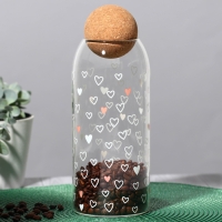 Банка для хранения сыпучих продуктов и круп &laquo;Сердечки&raquo;, 1000 мл