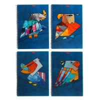 Тетрадь А4, 80 листов в клетку на гребне ErichKrause "Birds", пластиковая обложка, блок офсет, белизна 100%, МИКС Тетрадь А4, 80 листов в клетку на гребне ErichKrause "Birds", пластиковая обложка, блок офсет, белизна 100%, МИКС