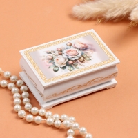 Шкатулка &laquo;Нежные пионы&raquo;, белая, 6&times;9 см, лаковая миниатюра