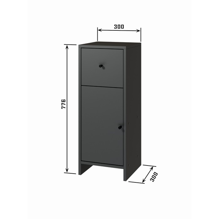 Комод 1Я-300, 300х300х776, Квадро/Антрацит