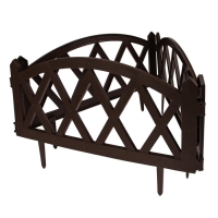 Ограждение декоративное, 35 × 232 см, 4 секции, пластик, коричневое, MODERN, Greengo Ограждение декоративное, 35 × 232 см, 4 секции, пластик, коричневое, MODERN, Greengo